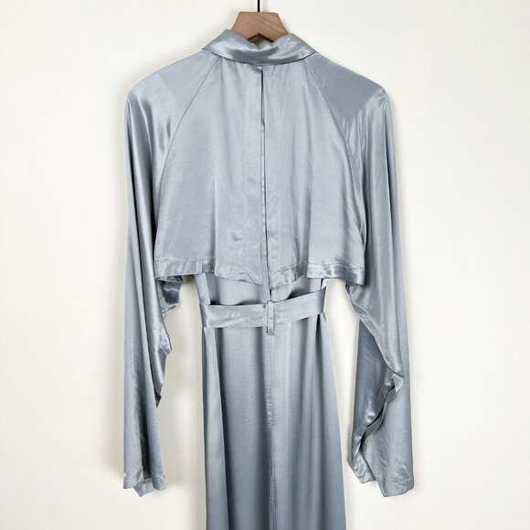 New Sabina Musayev Marella Midi Maxi Dress Trench Coat Belted Silky Cape Fantasy - Picture 13 of 15